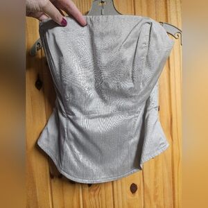 Silver silk corset top 90s style Size 2